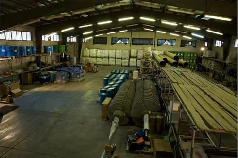 Warehouse of materials and parts